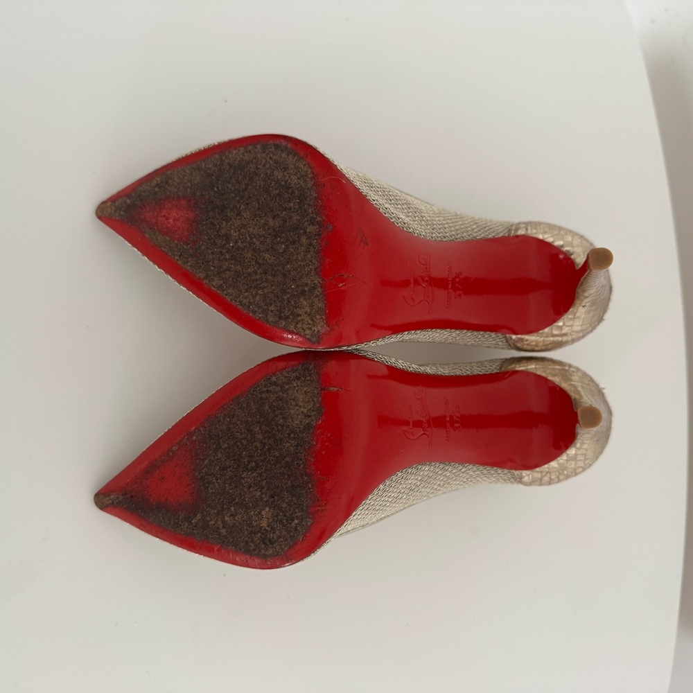 Christian Louboutin Gold Mesh Pumps - Picture 3 of 6